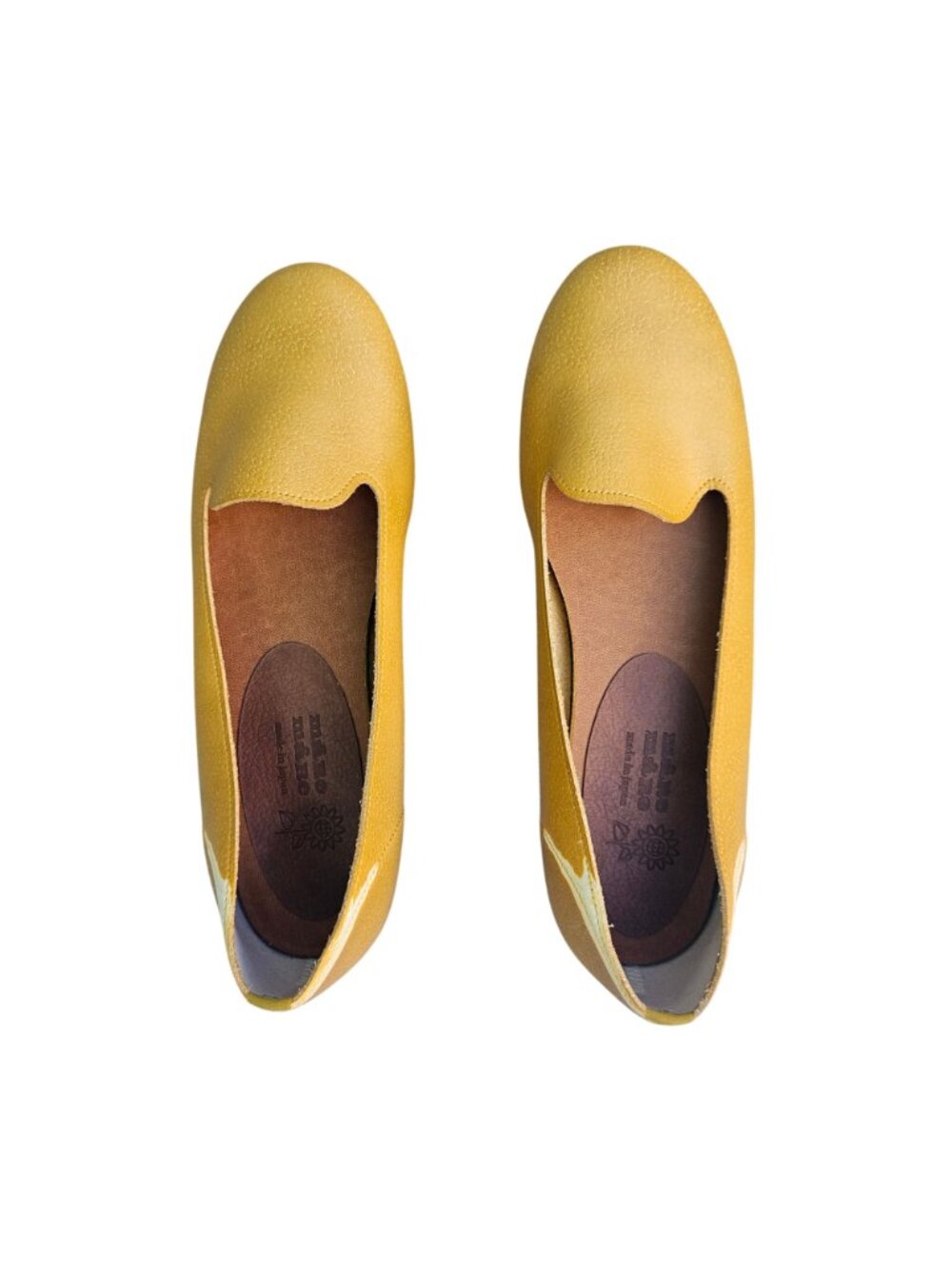 maRe maRe Japan Shoes Mustard Yellow Leather Slip-On Loafer Flat Sz 6.5N - Picture 2 of 12
